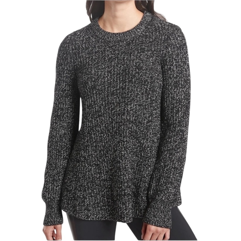 Athleta Sierra Crew Neck Sweater Black Marl XS